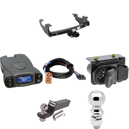 Fits 2007-2007 Chevrolet Silverado 2500 HD Trailer Hitch Tow PKG w/ Tekonsha Prodigy P3 Brake Control + Plug & Play BC Adapter + 7-Way RV Wiring + 2" & 2-5/16" Ball & Drop Mount (For (Classic) Models) By Reese Towpower