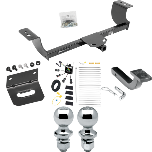 Se adapta al paquete de enganche de remolque Chrysler 300 2008-2010 con arnés de cableado "sin empalme" de 4 contactos planos cero + barra de tracción + bola de 1-7/8" + 2" + soporte de cableado de Draw-Tite