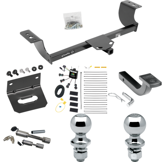 Fits 2008-2010 Chrysler 300 Trailer Hitch Tow PKG w/ 4-Flat Zero Contact "No Splice" Wiring Harness + Draw-Bar + 1-7/8" + 2" Ball + Wiring Bracket + Dual Hitch & Coupler Locks By Draw-Tite