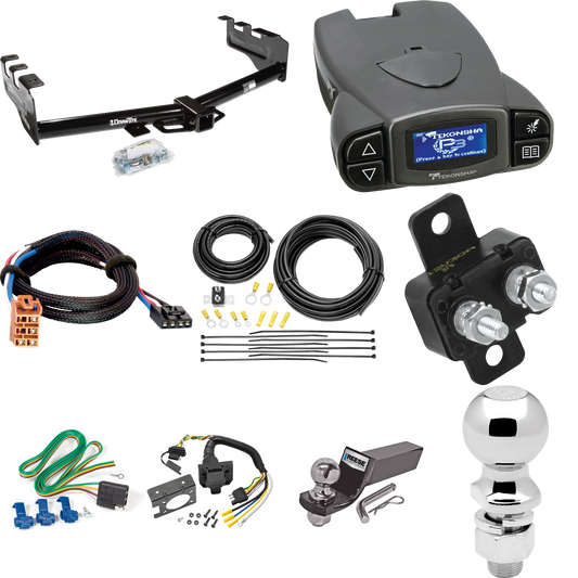 Fits 2003-2004 GMC Sierra 2500 Trailer Hitch Tow PKG w/ Tekonsha Prodigy P3 Brake Control + Plug & Play BC Adapter + 7-Way RV Wiring + 2" & 2-5/16" Ball & Drop Mount By Draw-Tite