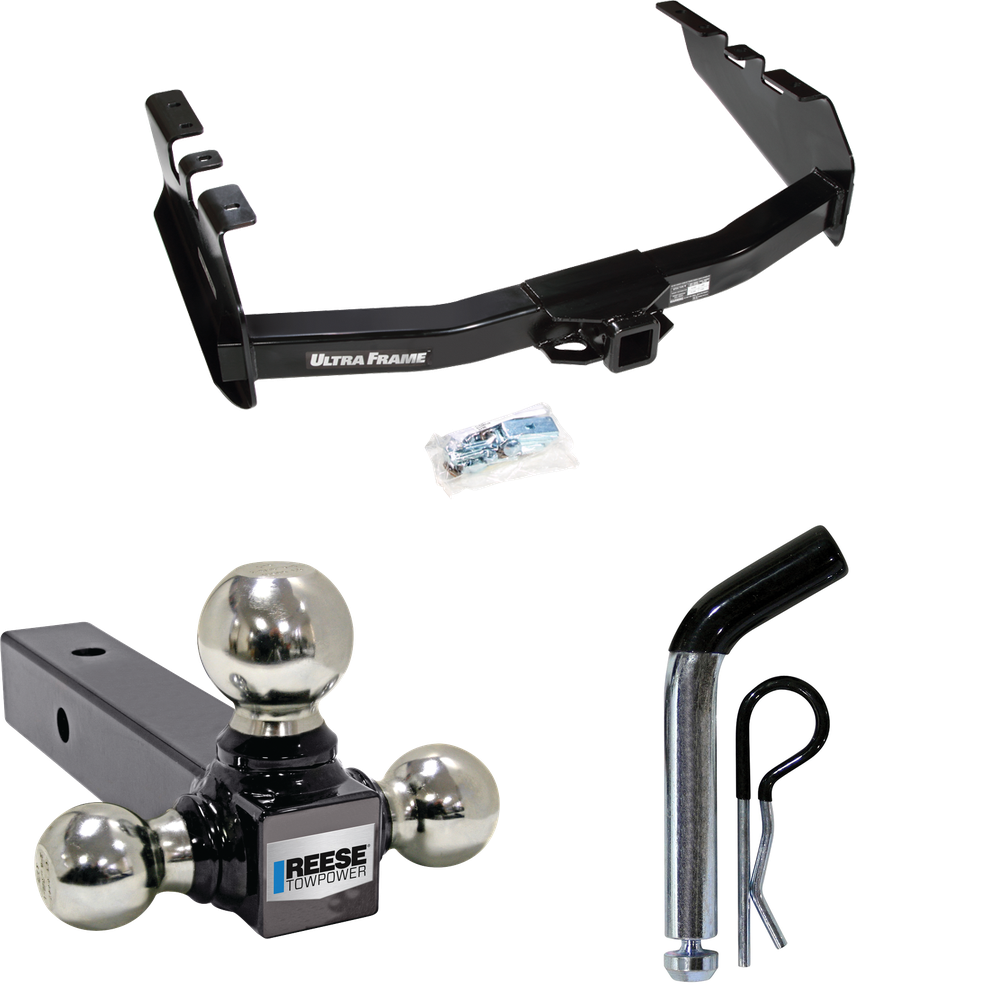 Fits 2005-2007 Chevrolet Silverado 1500 HD Trailer Hitch Tow PKG w/ Triple Ball Ball Mount 1-7/8" & 2" & 2-5/16" Trailer Balls + Pin/Clip (For (Classic) Models) By Draw-Tite