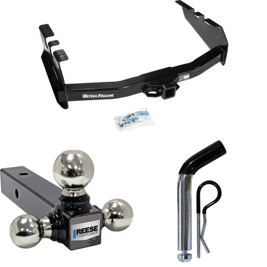 Fits 2005-2007 Chevrolet Silverado 1500 HD Trailer Hitch Tow PKG w/ Triple Ball Ball Mount 1-7/8" & 2" & 2-5/16" Trailer Balls + Pin/Clip (For (Classic) Models) By Draw-Tite