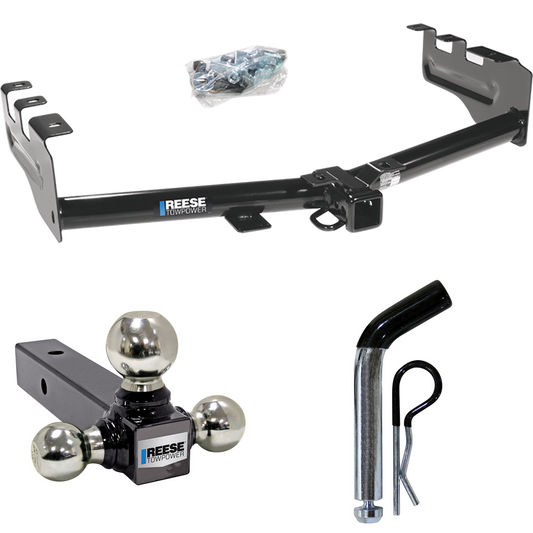 Fits 2005-2007 Chevrolet Silverado 1500 HD Trailer Hitch Tow PKG w/ Triple Ball Ball Mount 1-7/8" & 2" & 2-5/16" Trailer Balls + Pin/Clip (For (Classic) Models) By Reese Towpower