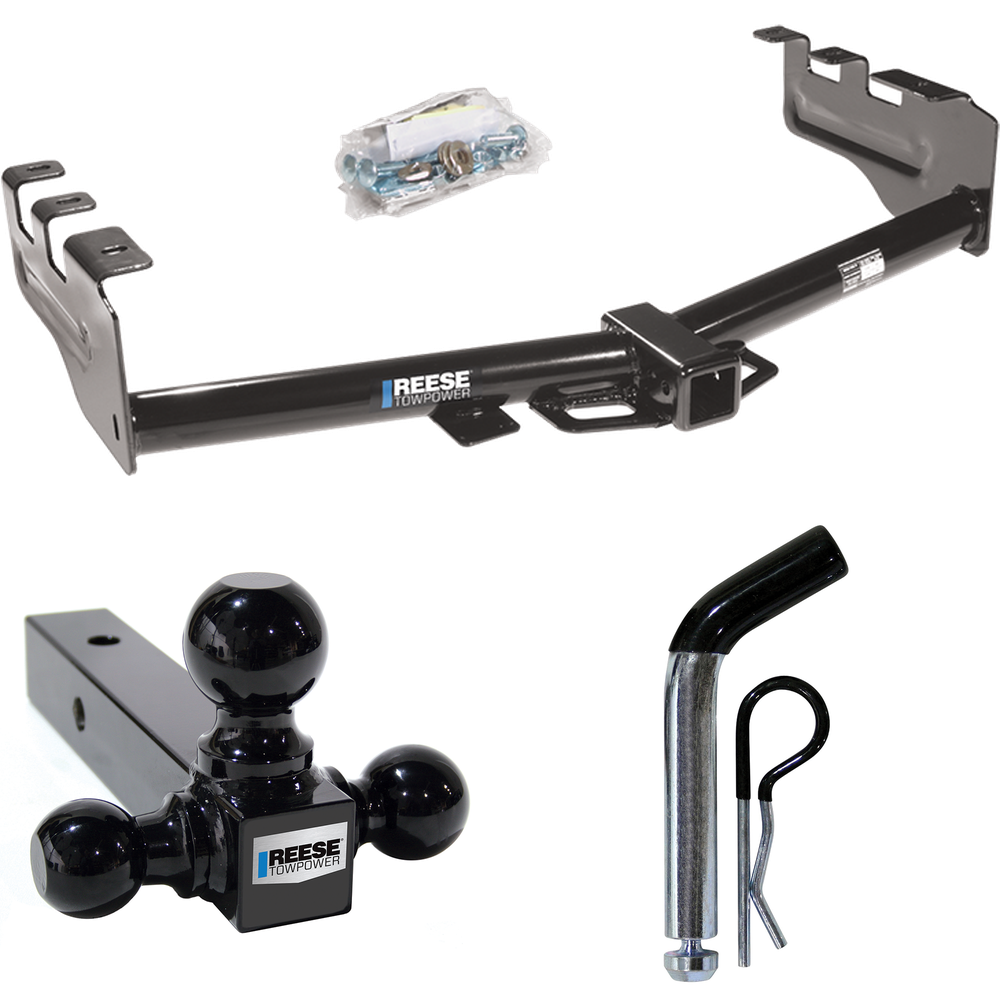 Fits 2003-2007 GMC Sierra 1500 Trailer Hitch Tow PKG w/ Triple Ball Ball Mount 1-7/8" & 2" & 2-5/16" Trailer Balls + Pin/Clip (For (Classic) Models) By Reese Towpower