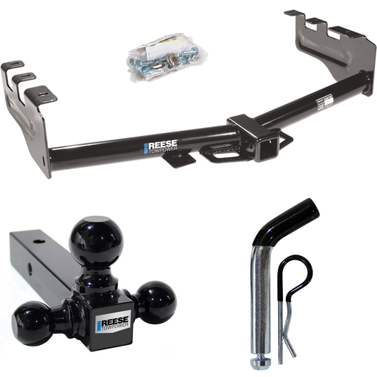 Fits 2003-2007 GMC Sierra 1500 Trailer Hitch Tow PKG w/ Triple Ball Ball Mount 1-7/8" & 2" & 2-5/16" Trailer Balls + Pin/Clip (For (Classic) Models) By Reese Towpower