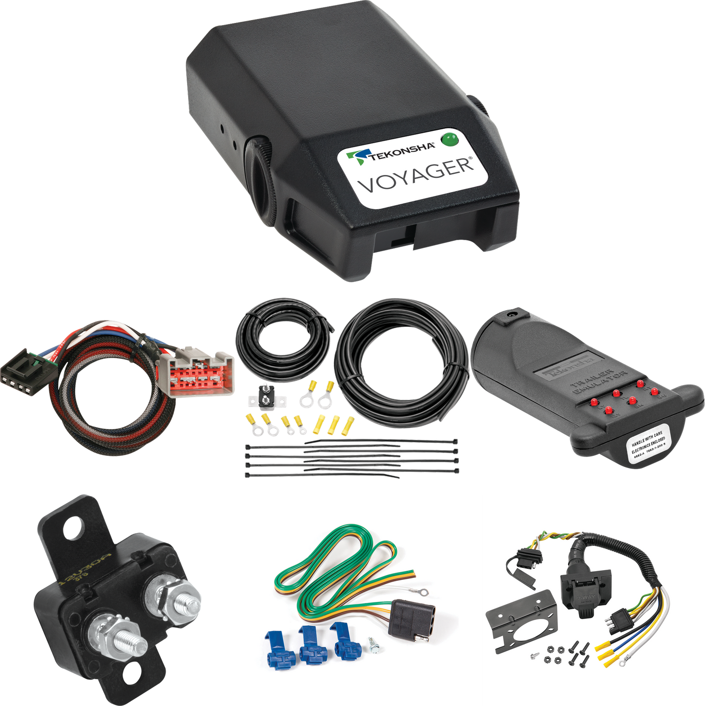 Fits 2008-2020 Ford F-250 Super Duty 7-Way RV Wiring + Tekonsha Voyager Brake Control + Plug & Play BC Adapter + 7-Way Tester and Trailer Emulator By Reese Towpower