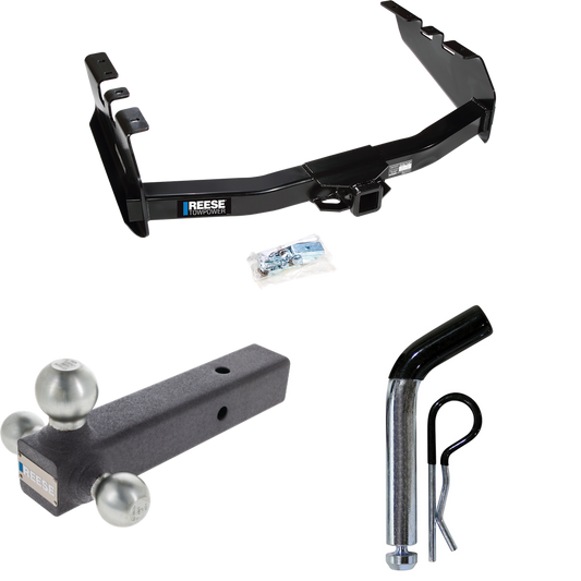 Fits 2001-2003 GMC Sierra 1500 HD Trailer Hitch Tow PKG w/ Triple Ball Ball Mount 1-7/8" & 2" & 2-5/16" Trailer Balls + Pin/Clip By Reese Towpower