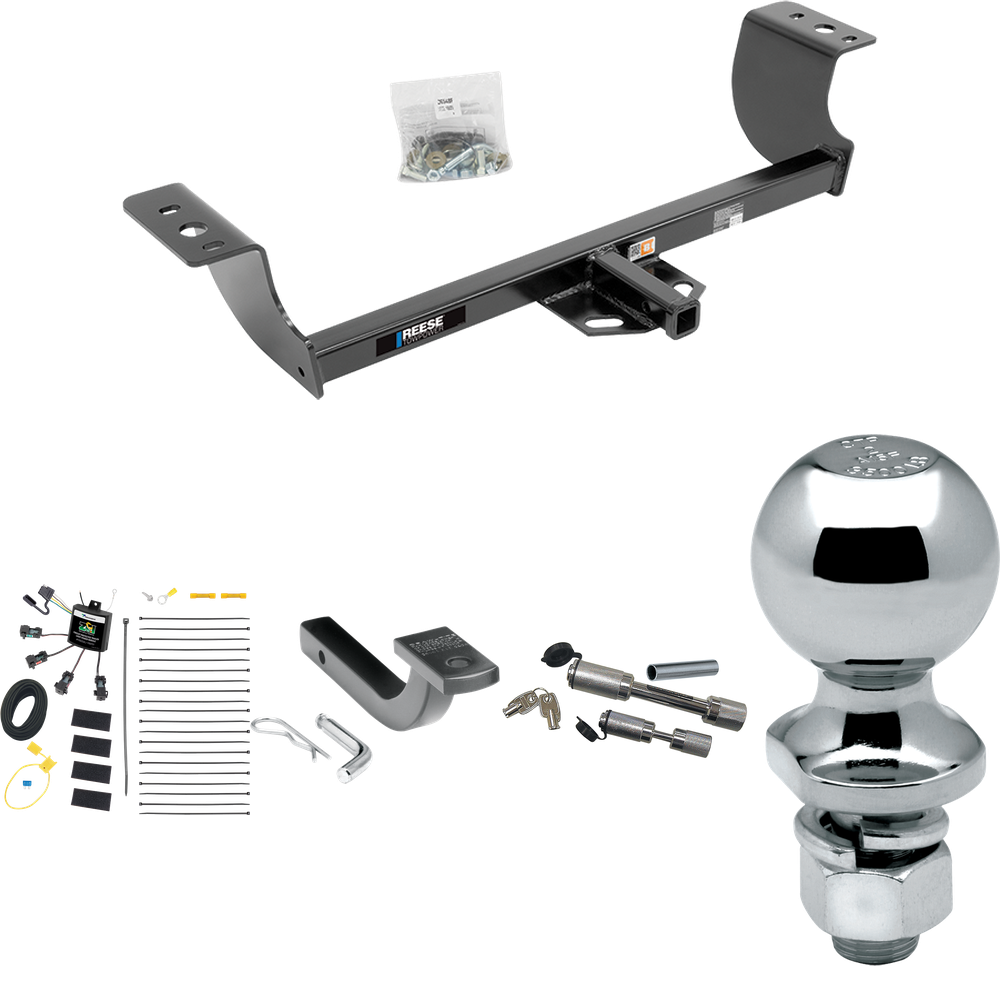 Se adapta al paquete de enganche de remolque Chrysler 300 2008-2010 con arnés de cableado de 4 contactos planos "sin empalme" + barra de tracción + bola de 2" + enganche doble y cerraduras de acoplador de Reese Towpower