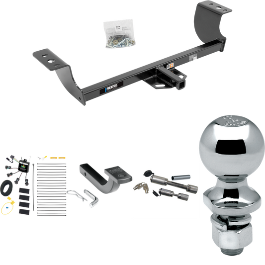 Fits 2005-2008 Dodge Magnum Trailer Hitch Tow PKG w/ 4-Flat Zero Contact "No Splice" Wiring Harness + Draw-Bar + 2" Ball + Dual Hitch & Coupler Locks By Reese Towpower