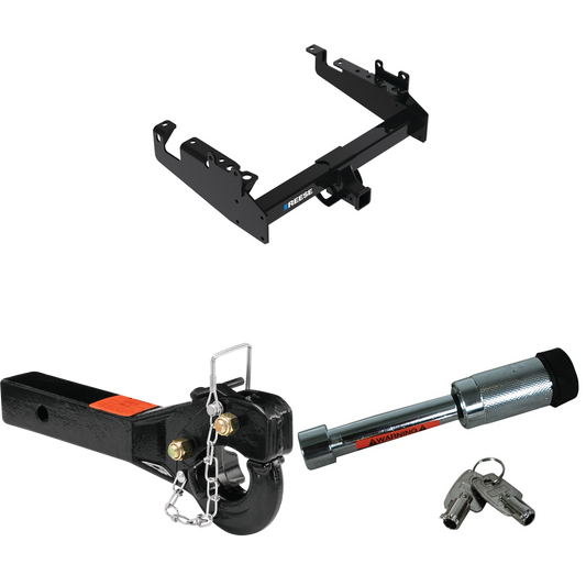 Fits 2019-2023 Ford F-350 Super Duty Trailer Hitch Tow PKG w/ 10K Pintle Hook + Hitch Lock (For Cab & Chassis, w/34" Wide Frames Models) By Reese Towpower