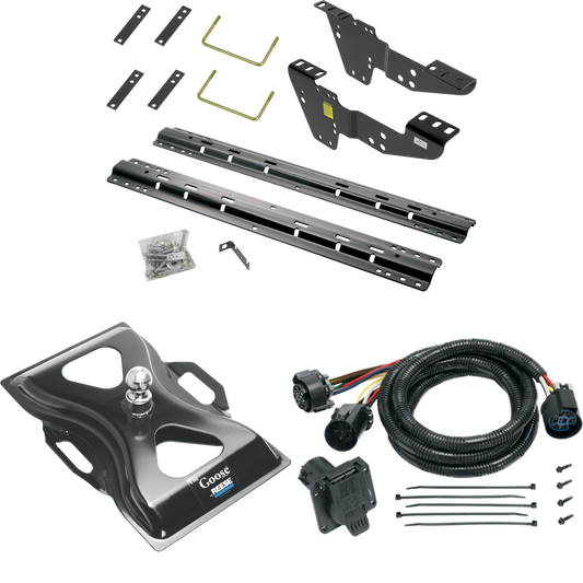 Fits 1999-2006 GMC Sierra 1500 Custom Industry Standard Above Bed Rail Kit + 25K Reese Gooseneck Hitch + In-Bed Wiring (For 5'8 or Shorter Bed (Sidewinder Required), w/o Factory Puck System Models) By Reese