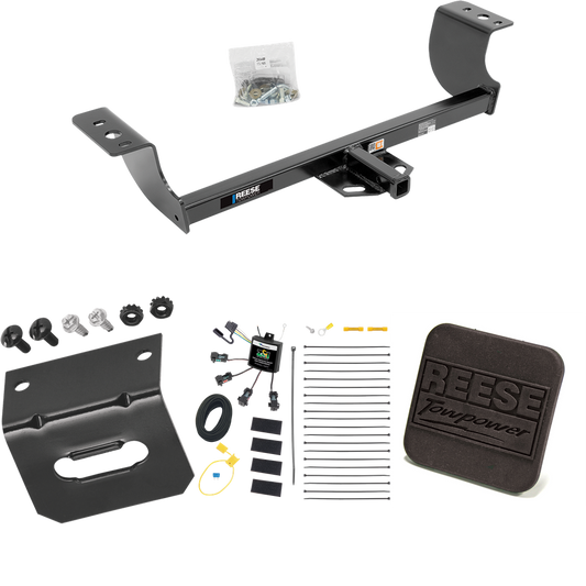 Se adapta al paquete de enganche de remolque Dodge Magnum 2005-2008 con arnés de cableado de 4 contactos planos y cero "sin empalme" + cubierta de enganche de Reese Towpower