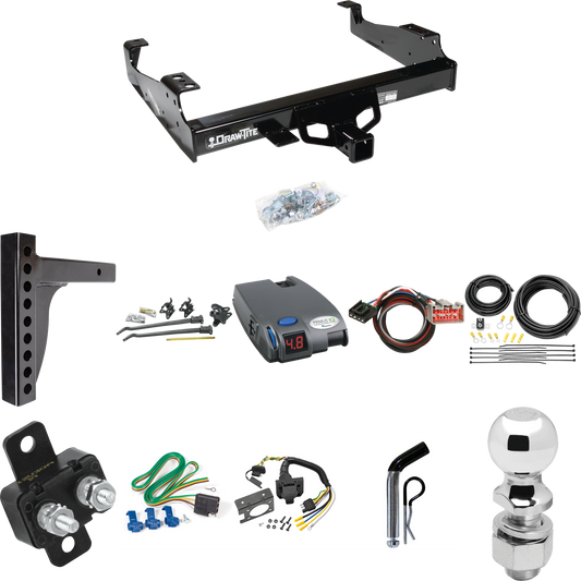 Fits 1999-2004 Ford F-550 Super Duty Trailer Hitch Tow PKG w/ 12K Trunnion Bar Weight Distribution Hitch + Pin/Clip + 2-5/16" Ball + Tekonsha Primus IQ Brake Control + Plug & Play BC Adapter + 7-Way RV Wiring (For Cab & Chassis, w/34" Wide Frames Mod