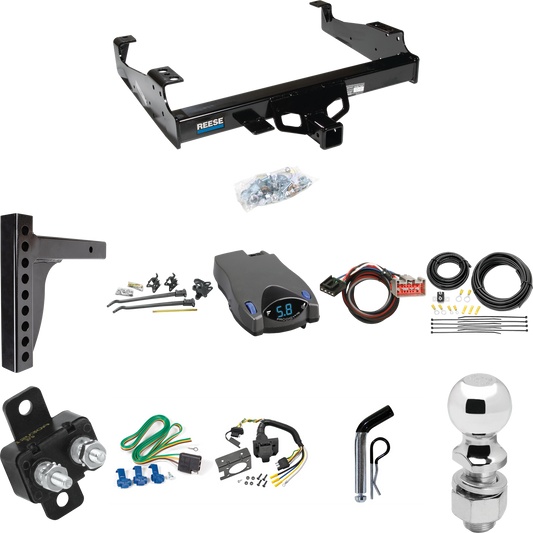 Fits 1999-2004 Ford F-550 Super Duty Trailer Hitch Tow PKG w/ 12K Trunnion Bar Weight Distribution Hitch + Pin/Clip + 2-5/16" Ball + Tekonsha Prodigy P2 Brake Control + Plug & Play BC Adapter + 7-Way RV Wiring (For Cab & Chassis, w/34" Wide Frames Mo