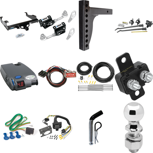 Fits 1999-2000 Ford F-350 Super Duty Trailer Hitch Tow PKG w/ 12K Trunnion Bar Weight Distribution Hitch + Pin/Clip + Dual Cam Sway Control + 2-5/16" Ball + Tekonsha Primus IQ Brake Control + Plug & Play BC Adapter + 7-Way RV Wiring (For Cab & Chassi