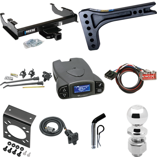 Fits 1999-2000 Ford F-350 Super Duty Trailer Hitch Tow PKG w/ 15K Trunnion Bar Weight Distribution Hitch + Pin/Clip + 2-5/16" Ball + Tekonsha Prodigy P3 Brake Control + Plug & Play BC Adapter + 7-Way RV Wiring (For Cab & Chassis, w/34" Wide Frames Mo