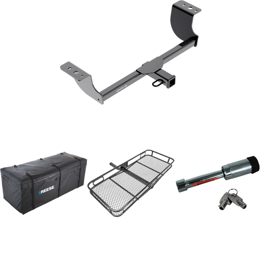 Fits 2006-2023 Dodge Charger Trailer Hitch Tow PKG w/ 60" x 24" Cargo Carrier + Cargo Bag + Hitch Lock By Draw-Tite