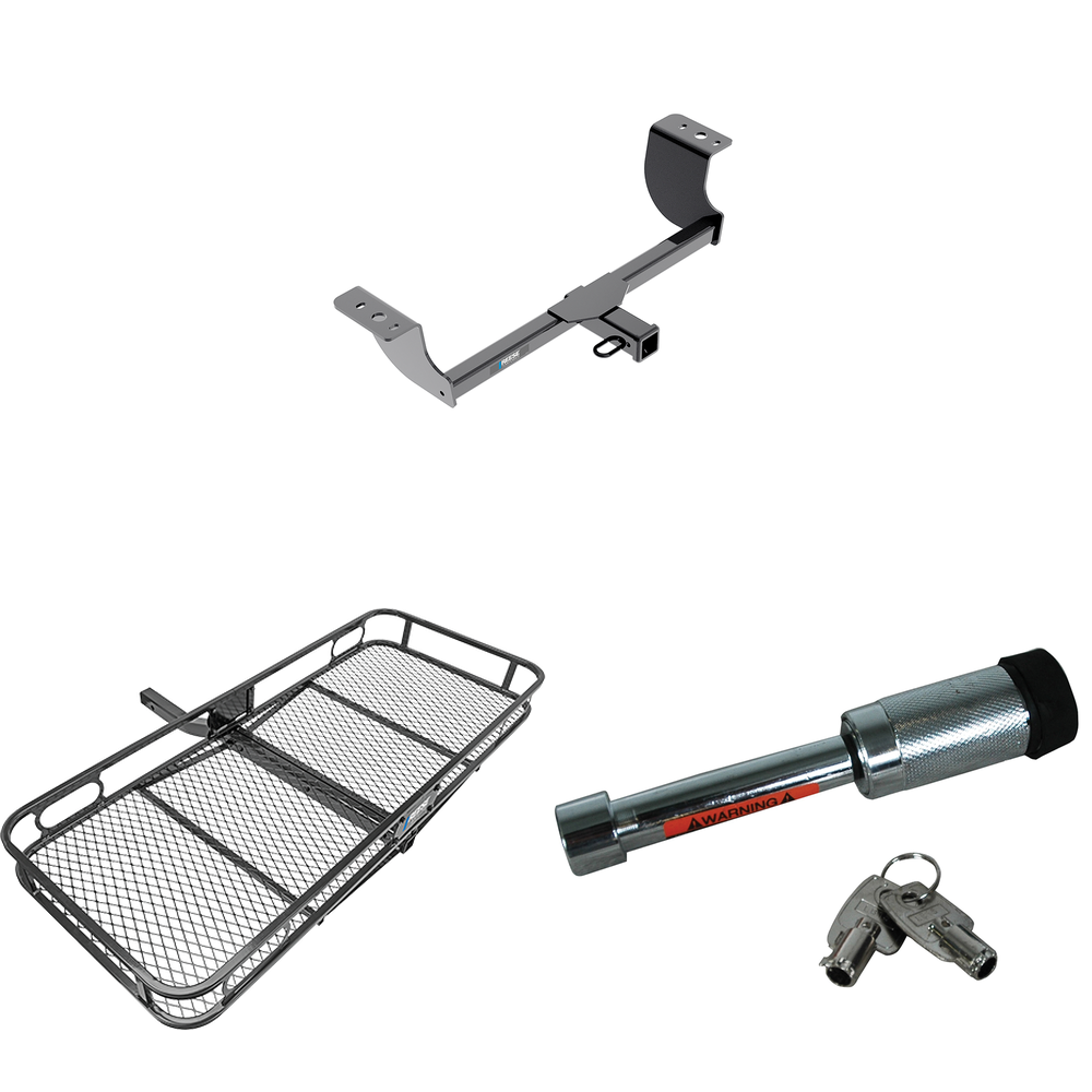 Fits 2005-2008 Dodge Magnum Trailer Hitch Tow PKG w/ 60" x 24" Cargo Carrier + Hitch Lock By Reese Towpower