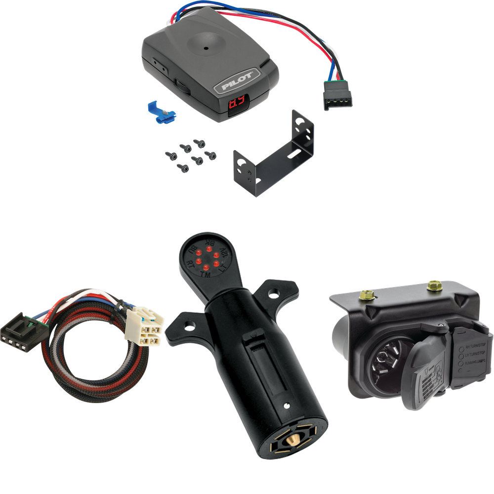 Fits 2014-2020 Chevrolet Silverado 1500 7-Way RV Wiring + Pro Series Pilot Brake Control + Plug & Play BC Adapter + 7-Way Tester By Tekonsha