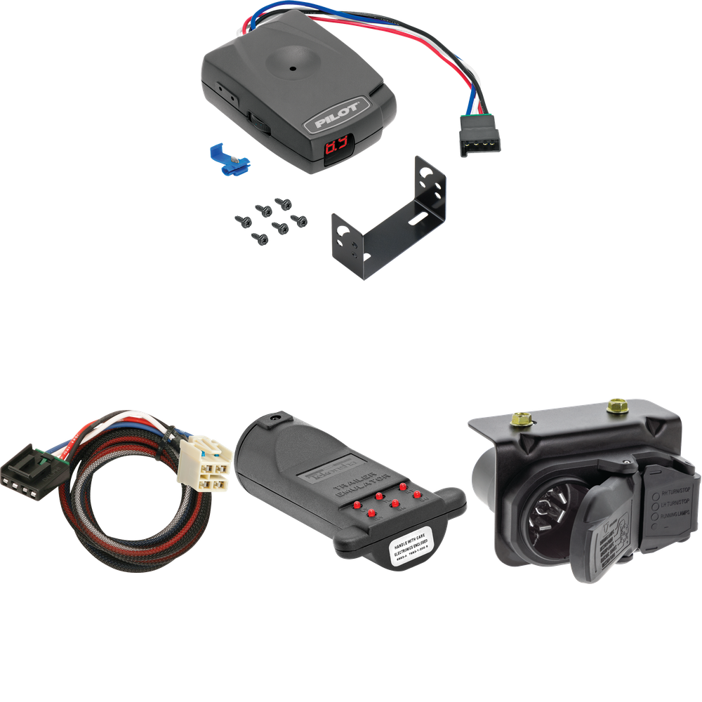 Se adapta a Chevrolet Silverado 3500 HD 2015-2020, cableado RV de 7 vías + control de freno piloto serie Pro + adaptador BC Plug &amp; Play + probador de 7 vías y emulador de remolque de Tekonsha