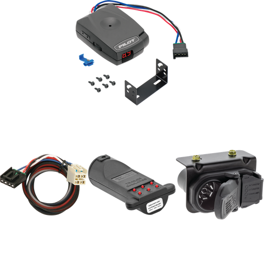 Se adapta a Chevrolet Silverado 3500 HD 2015-2020, cableado RV de 7 vías + control de freno piloto serie Pro + adaptador BC Plug &amp; Play + probador de 7 vías y emulador de remolque de Tekonsha