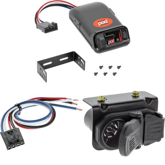 Compatible con cableado RV de 7 vías GMC Sierra 1500 2007-2013 + control de freno POD serie Pro + adaptador de cableado BC genérico de Tekonsha