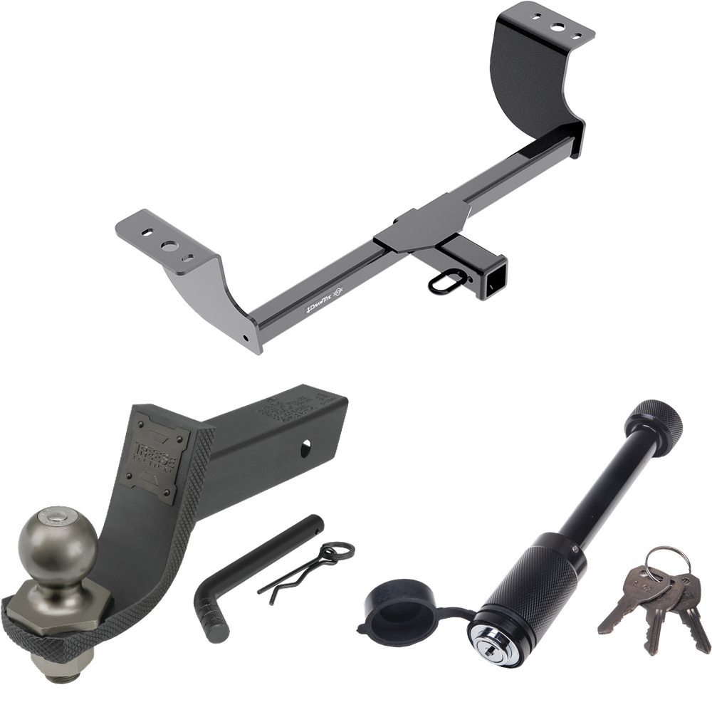 Fits 2005-2008 Dodge Magnum Trailer Hitch Tow PKG + Interlock Tactical Starter Kit w/ 3-1/4" Drop & 2" Ball + Tactical Dogbone Lock By Draw-Tite