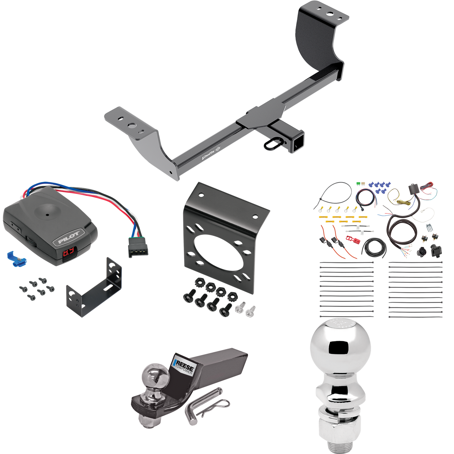 Fits 2005-2008 Dodge Magnum Trailer Hitch Tow PKG w/ Pro Series Pilot Brake Control + 7-Way RV Wiring + 2" & 2-5/16" Ball & Drop Mount By Draw-Tite