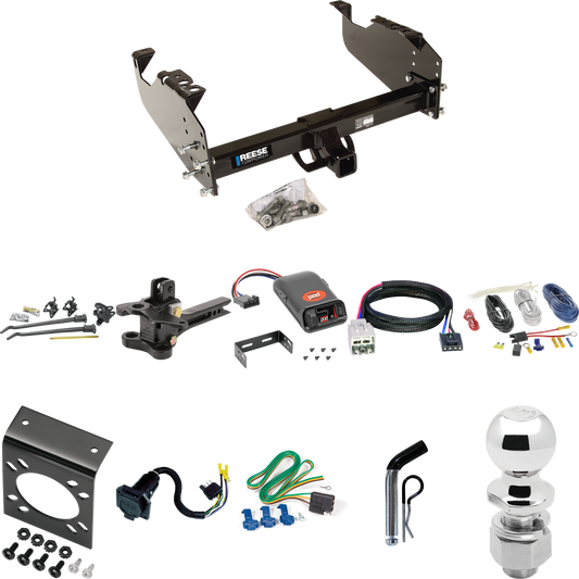 Fits 2005-2007 Ford F-550 Super Duty Trailer Hitch Tow PKG w/ 17K Trunnion Bar Weight Distribution Hitch + Pin/Clip + 2-5/16" Ball + Pro Series POD Brake Control + Plug & Play BC Adapter + 7-Way RV Wiring (For Cab & Chassis, w/34" Wide Frames Models)