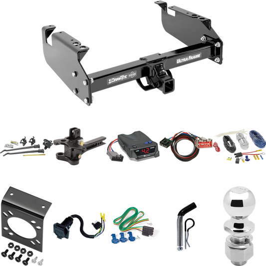 Fits 2017-2019 Ford F-450 Super Duty Trailer Hitch Tow PKG w/ 17K Trunnion Bar Weight Distribution Hitch + Pin/Clip + 2-5/16" Ball + Tekonsha BRAKE-EVN Brake Control + Plug & Play BC Adapter + 7-Way RV Wiring (For Cab & Chassis, w/34" Wide Frames Mod