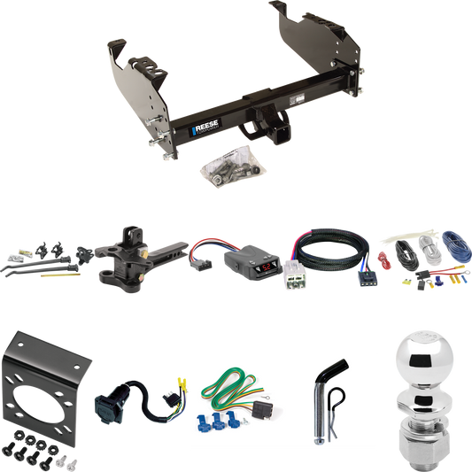 Fits 2005-2007 Ford F-550 Super Duty Trailer Hitch Tow PKG w/ 17K Trunnion Bar Weight Distribution Hitch + Pin/Clip + 2-5/16" Ball + Tekonsha Brakeman IV Brake Control + Plug & Play BC Adapter + 7-Way RV Wiring (For Cab & Chassis, w/34" Wide Frames M