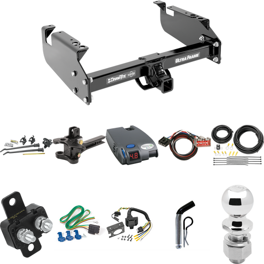 Fits 2001-2004 Ford F-350 Super Duty Trailer Hitch Tow PKG w/ 17K Trunnion Bar Weight Distribution Hitch + Pin/Clip + 2-5/16" Ball + Tekonsha Primus IQ Brake Control + Plug & Play BC Adapter + 7-Way RV Wiring (For Cab & Chassis, w/34" Wide Frames Mod