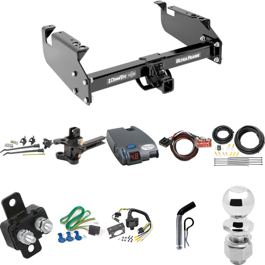 Fits 1999-2004 Ford F-450 Super Duty Trailer Hitch Tow PKG w/ 17K Trunnion Bar Weight Distribution Hitch + Pin/Clip + 2-5/16" Ball + Tekonsha Primus IQ Brake Control + Plug & Play BC Adapter + 7-Way RV Wiring (For Cab & Chassis, w/34" Wide Frames Mod