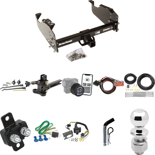 Fits 1999-2004 Ford F-450 Super Duty Trailer Hitch Tow PKG w/ 17K Trunnion Bar Weight Distribution Hitch + Pin/Clip + 2-5/16" Ball + Tekonsha Prodigy iD Bluetooth Wireless Brake Control + Plug & Play BC Adapter + 7-Way RV Wiring (For Cab & Chassis, w