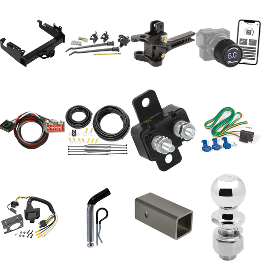 Fits 2019-2023 Ford F-350 Super Duty Trailer Hitch Tow PKG w/ 17K Trunnion Bar Weight Distribution Hitch + Pin/Clip + 2-5/16" Ball + Tekonsha Prodigy iD Bluetooth Wireless Brake Control + Plug & Play BC Adapter + 7-Way RV Wiring (For Cab & Chassis, w