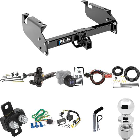 Fits 1999-2004 Ford F-350 Super Duty Trailer Hitch Tow PKG w/ 17K Trunnion Bar Weight Distribution Hitch + Pin/Clip + 2-5/16" Ball + Tekonsha Prodigy iD Bluetooth Wireless Brake Control + Plug & Play BC Adapter + 7-Way RV Wiring (For Cab & Chassis, w