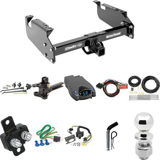 Fits 2017-2019 Ford F-550 Super Duty Trailer Hitch Tow PKG w/ 17K Trunnion Bar Weight Distribution Hitch + Pin/Clip + 2-5/16" Ball + Tekonsha Prodigy P2 Brake Control + Plug & Play BC Adapter + 7-Way RV Wiring (For Cab & Chassis, w/34" Wide Frames Mo