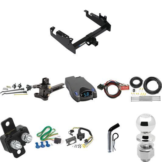 Fits 2019-2023 Ford F-350 Super Duty Trailer Hitch Tow PKG w/ 17K Trunnion Bar Weight Distribution Hitch + Pin/Clip + 2-5/16" Ball + Tekonsha Prodigy P2 Brake Control + Plug & Play BC Adapter + 7-Way RV Wiring (For Cab & Chassis, w/34" Wide Frames Mo