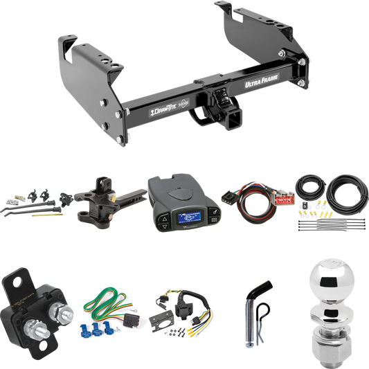 Fits 1999-2004 Ford F-450 Super Duty Trailer Hitch Tow PKG w/ 17K Trunnion Bar Weight Distribution Hitch + Pin/Clip + 2-5/16" Ball + Tekonsha Prodigy P3 Brake Control + Plug & Play BC Adapter + 7-Way RV Wiring (For Cab & Chassis, w/34" Wide Frames Mo