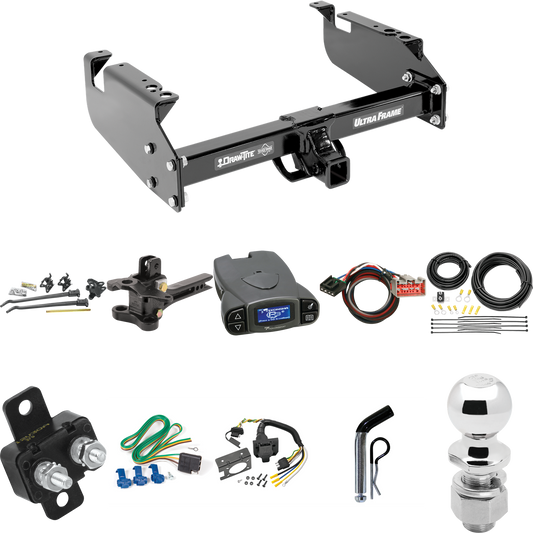 Fits 2017-2019 Ford F-550 Super Duty Trailer Hitch Tow PKG w/ 17K Trunnion Bar Weight Distribution Hitch + Pin/Clip + 2-5/16" Ball + Tekonsha Prodigy P3 Brake Control + Plug & Play BC Adapter + 7-Way RV Wiring (For Cab & Chassis, w/34" Wide Frames Mo