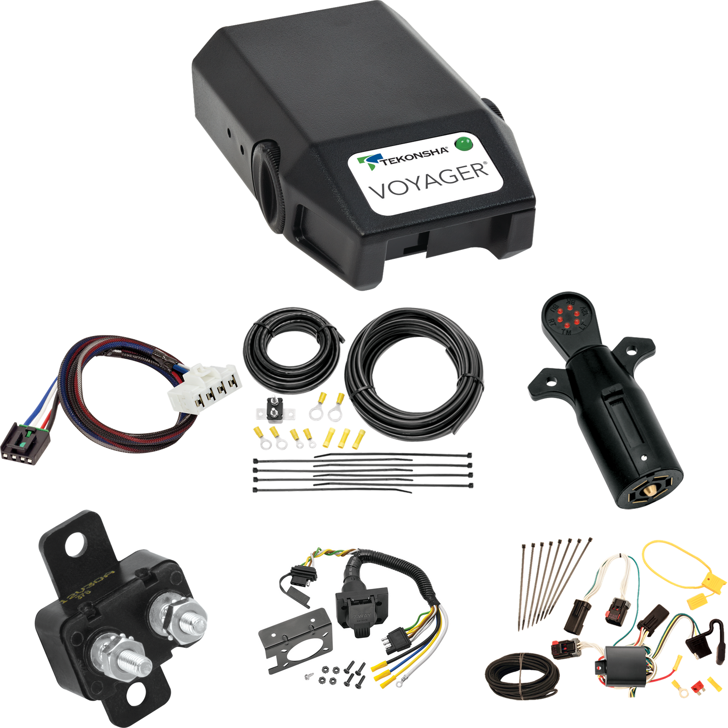 Fits 2004-2009 Dodge Durango 7-Way RV Wiring + Tekonsha Voyager Brake Control + Plug & Play BC Adapter + 7-Way Tester By Tekonsha