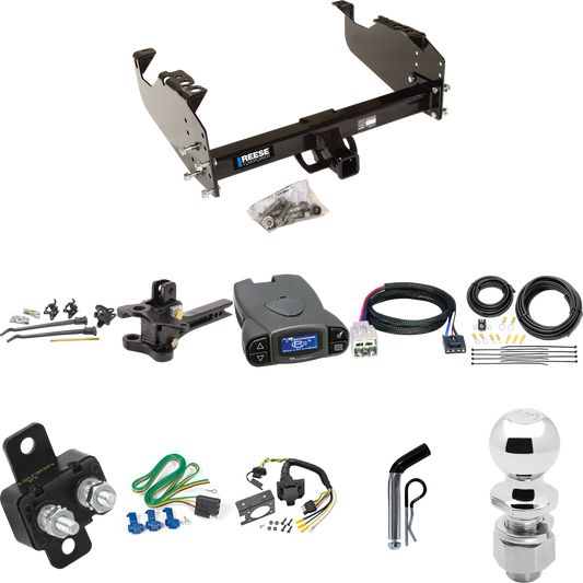 Fits 2005-2007 Ford F-550 Super Duty Trailer Hitch Tow PKG w/ 17K Trunnion Bar Weight Distribution Hitch + Pin/Clip + 2-5/16" Ball + Tekonsha Prodigy P3 Brake Control + Plug & Play BC Adapter + 7-Way RV Wiring (For Cab & Chassis, w/34" Wide Frames Mo