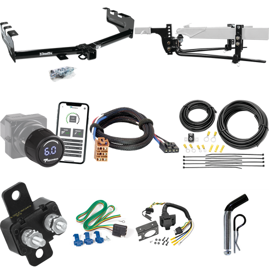 Fits 1999-2002 Chevrolet Silverado 2500 Trailer Hitch Tow PKG w/ 11.5K Round Bar Weight Distribution Hitch w/ 2-5/16" Ball + Pin/Clip + Tekonsha Prodigy iD Bluetooth Wireless Brake Control + Plug & Play BC Adapter + 7-Way RV Wiring By Draw-Tite