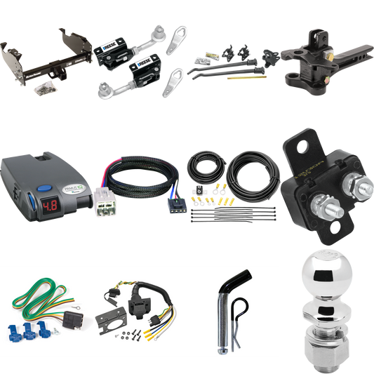 Fits 2005-2007 Ford F-450 Super Duty Trailer Hitch Tow PKG w/ 17K Trunnion Bar Weight Distribution Hitch + Pin/Clip + Dual Cam Sway Control + 2-5/16" Ball + Tekonsha Primus IQ Brake Control + Plug & Play BC Adapter + 7-Way RV Wiring (For Cab & Chassi