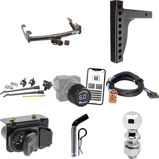 Fits 1999-2002 Chevrolet Silverado 2500 Trailer Hitch Tow PKG w/ 12K Trunnion Bar Weight Distribution Hitch + Pin/Clip + 2-5/16" Ball + Tekonsha Prodigy iD Bluetooth Wireless Brake Control + Plug & Play BC Adapter + 7-Way RV Wiring By Reese Towpower