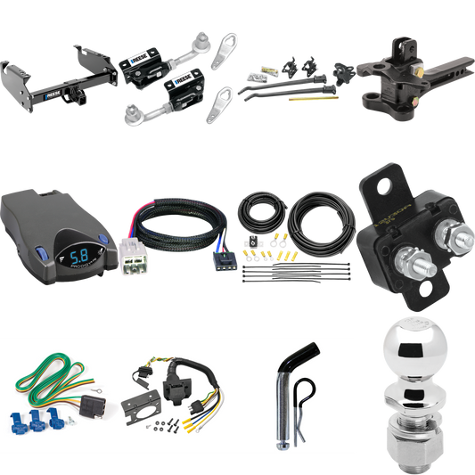 Fits 2005-2007 Ford F-350 Super Duty Trailer Hitch Tow PKG w/ 17K Trunnion Bar Weight Distribution Hitch + Pin/Clip + Dual Cam Sway Control + 2-5/16" Ball + Tekonsha Prodigy P2 Brake Control + Plug & Play BC Adapter + 7-Way RV Wiring (For Cab & Chass