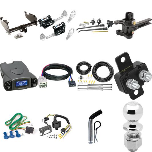 Fits 2005-2007 Ford F-450 Super Duty Trailer Hitch Tow PKG w/ 17K Trunnion Bar Weight Distribution Hitch + Pin/Clip + Dual Cam Sway Control + 2-5/16" Ball + Tekonsha Prodigy P3 Brake Control + Plug & Play BC Adapter + 7-Way RV Wiring (For Cab & Chass