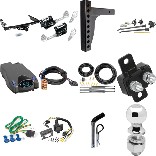 Fits 2001-2002 Chevrolet Silverado 1500 HD Trailer Hitch Tow PKG w/ 12K Trunnion Bar Weight Distribution Hitch + Pin/Clip + Dual Cam Sway Control + 2-5/16" Ball + Tekonsha Prodigy P2 Brake Control + Plug & Play BC Adapter + 7-Way RV Wiring By Draw-Ti