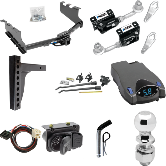 Fits 2019-2019 Chevrolet Silverado 1500 LD (Old Body) Trailer Hitch Tow PKG w/ 12K Trunnion Bar Weight Distribution Hitch + Pin/Clip + Dual Cam Sway Control + 2-5/16" Ball + Tekonsha Prodigy P2 Brake Control + Plug & Play BC Adapter + 7-Way RV Wiring