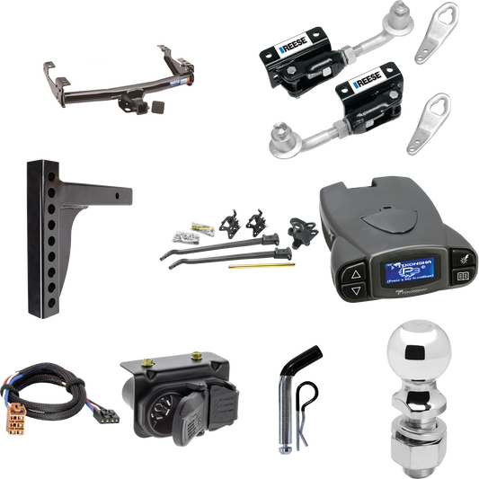 Fits 2001-2002 Chevrolet Silverado 1500 HD Trailer Hitch Tow PKG w/ 12K Trunnion Bar Weight Distribution Hitch + Pin/Clip + Dual Cam Sway Control + 2-5/16" Ball + Tekonsha Prodigy P3 Brake Control + Plug & Play BC Adapter + 7-Way RV Wiring By Reese T